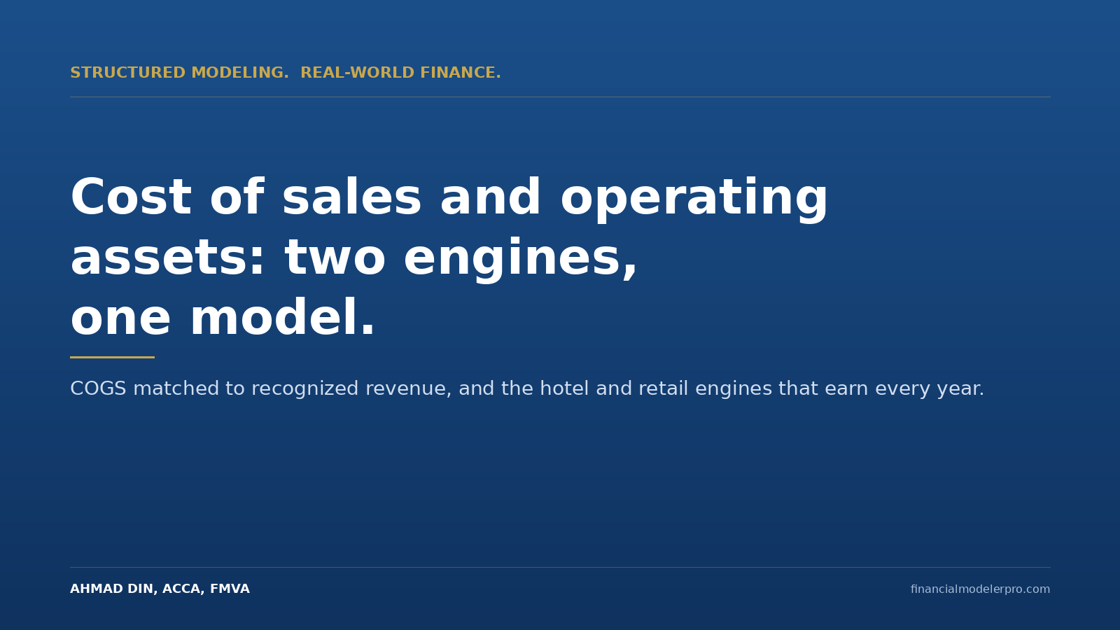 Cost of sales and operating assets: two engines, one model